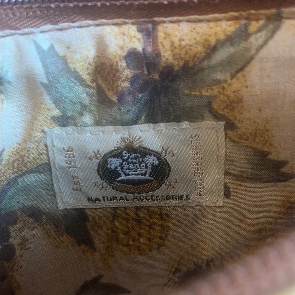 Sun N Sand Rattan Woven‎ Tan Clutch Wristlet with beading